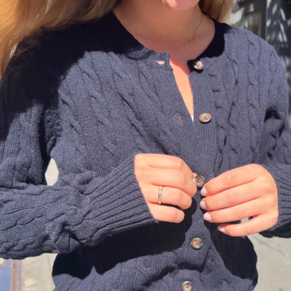 Brandy Melville Olsen Wool Cable Knit Cardigan